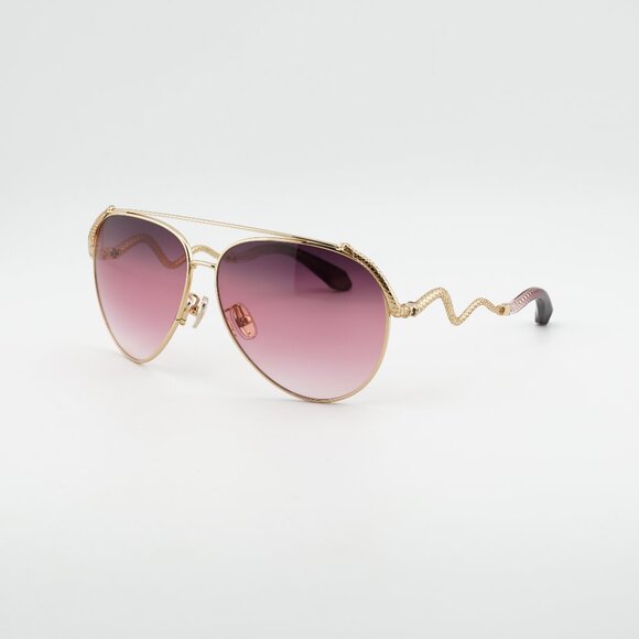 Roberto Cavalli SRC090M 300K Sunglasses Gold Aviator Frame, Pink Lenses main image 9